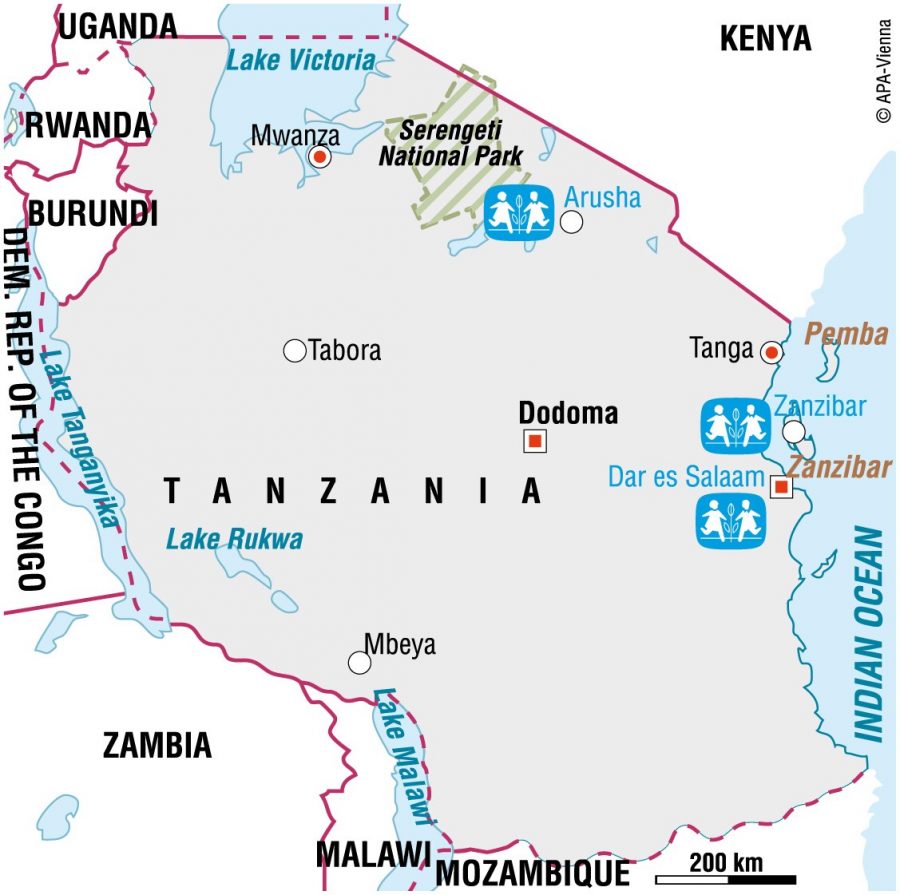 Hvor ligger Tanzania og Zanzibar